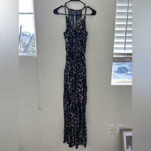 American Eagle Outfitters Black Floral Wide Leg Jumpsuit